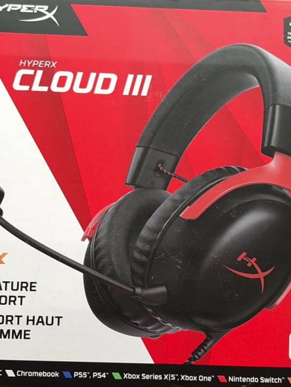 Hype Cloud III Black and Red Gaming Headset with Mic